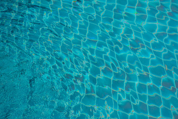 blue water in swimming pool