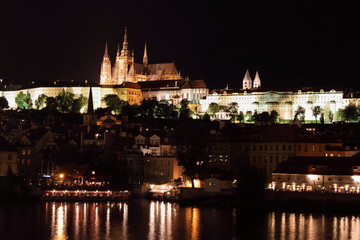 Fototapeta na wymiar Prague Castle by night, Czech Republic