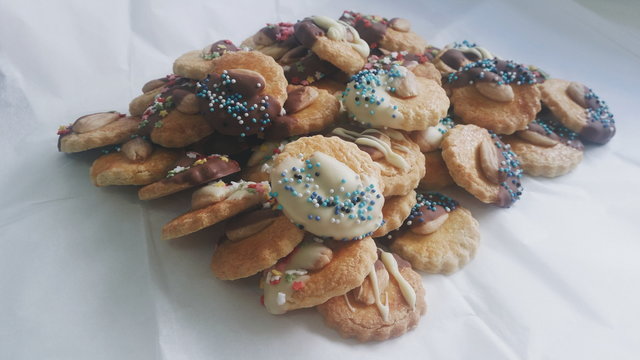 Stack of Homemade almond cookies