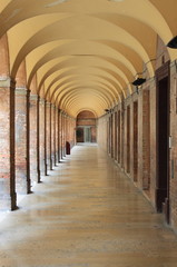 Colonnade in Urbino, Italy