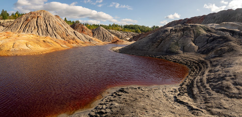 industrial landscape on production waste - "Ural Mars", Russia