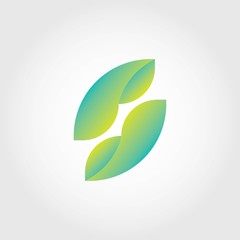 Abstract letter S logo inspiration.letter S with leaf shape logo design	