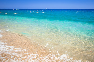 Blue lagoon of the beach on Turkish Riviera near Tekirova