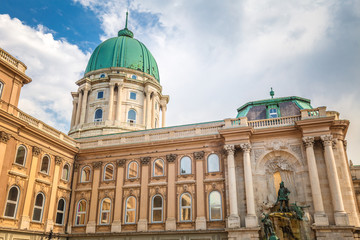 Fototapeta na wymiar The Buda Castle with the Matthias Fountain in Budapest, Hungary, Europe.