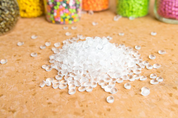 Plastic pellets. Polyethylene granules. Plastic Raw material  PE-HD. PE-LD  polymer. BPA FREE
