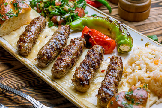 Tekirda Turkish cuisine on wooden table