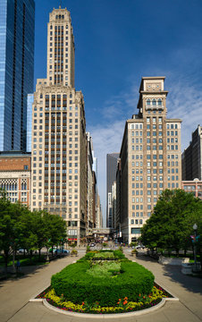 West Washington Street From Millennium Park, Chicago, Illinois, United States