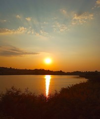 sunset over lake