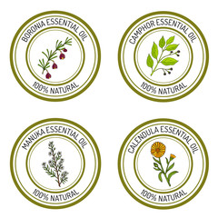 Set of essential oil labels