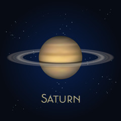 Fototapeta na wymiar Saturn planet with ring system. Cosmos, space