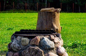 stone bonfire in the park