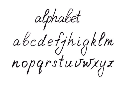Set of handwritten letters isolated on white. Lettering «alphabet»