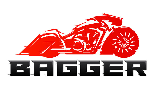 Bagger Motorcycle vector emblem design.