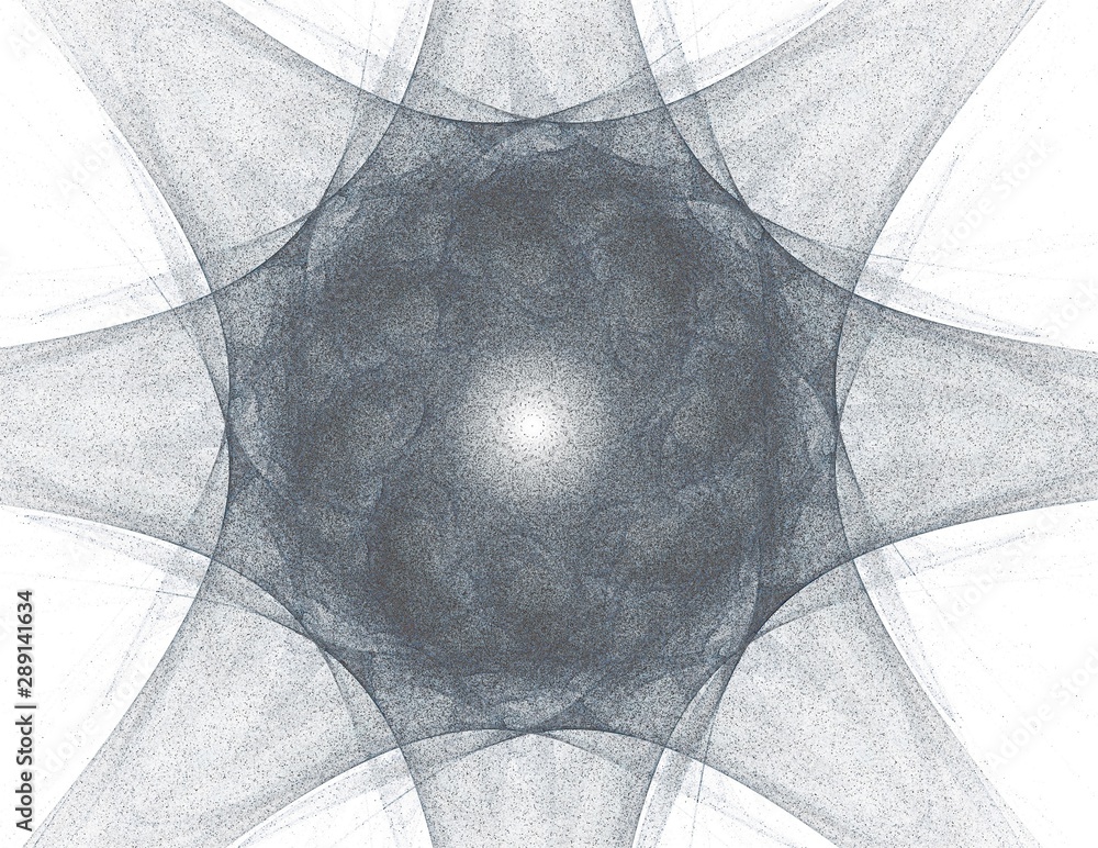 Poster fractal radial pattern on the subject of science, technology and design