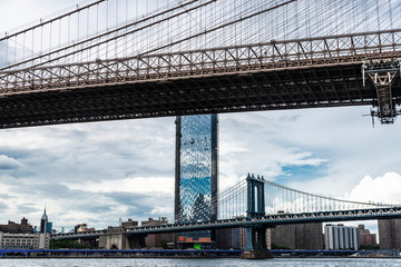 Brooklyn Bridge and Manhattan Bridge in New York City, USA