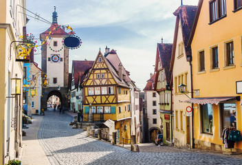 Fototapeta na wymiar Ploenlein in Rothenburg ob der Tauber in Bavaria, Germany