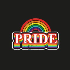 gay pride rainbow lgtb lesbian queer vintage retro distressed