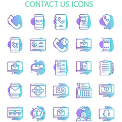 Contact Us With Gradient Iconset
