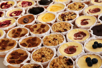 tasty colorful pastry cakes