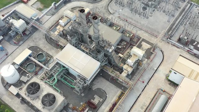 Top view of electric substation,electrical and production