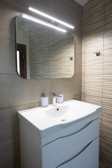 Luxury sink in a bathroom with water tap