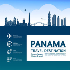 Panama travel destination grand vector illustration. - obrazy, fototapety, plakaty