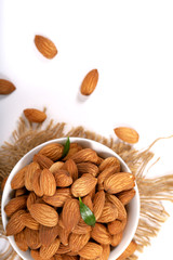Almond. Almond nuts, close-up isolated on a white background
