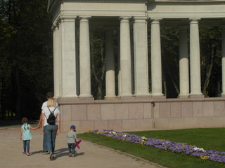 gazebo in the Park Manor Arkhangelsk.Moscow region.