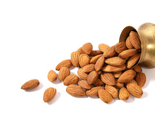 Almond. Almond nuts, close-up isolated on a white background