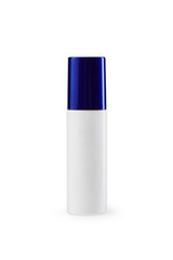 Gel, Foam Or Liquid Soap Dispenser empty Plastic white Bottle isolated. Blank bottle on white background.