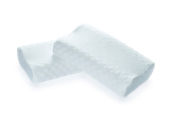 Rubber pillow for health isolated. Nature para latex white pillow on white background. - Image