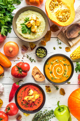Autumn soups set