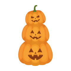 Halloween pumpkins cartoons vector design