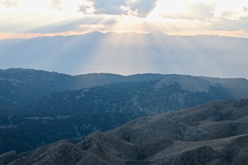 Panoramic view of the mountains Tahtali, Kemer, Turkey