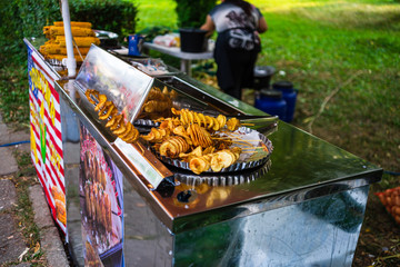 Tasty junk food at a food festival in Bucharest, Romania – 2019