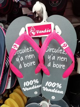 Vend&eacute;e,  logo, tongs publicit&eacute; vend&eacute;enne 