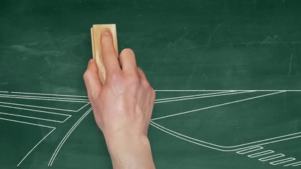 route ville tableau vert