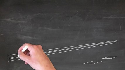 rue et bus tableau noir