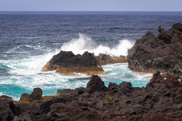 Fototapeta na wymiar Ponta da Ferraria, Azores - natural volcanic rocks and thermal pools