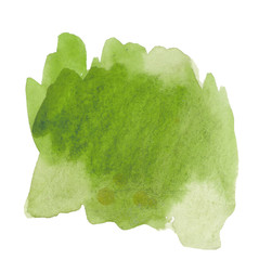 Watercolor dirty green blot as splash ooze and swamp