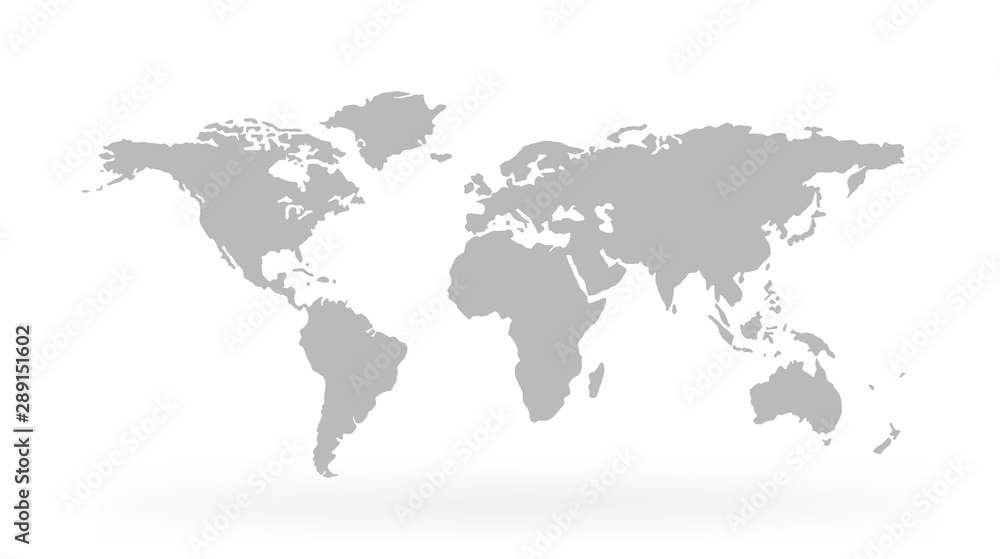Poster world map isolated on white background - stock vector.