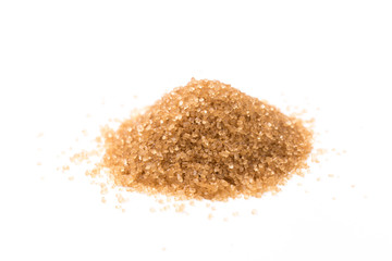 brown sugar isolated on white background. Top view.