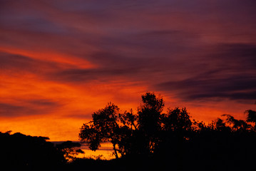 Images of the sky during sunset, at various times of the year in northeastern Brazil.