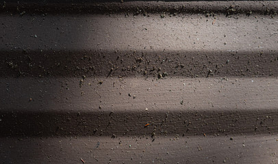 Metal barrier in a yard