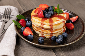 Pancakes with fresh berry