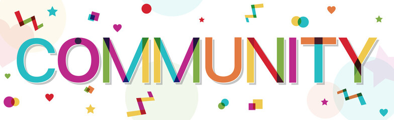 Colorful illustration of "Community" word