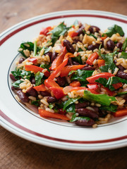 Rice and Beans with Sauteed Greens