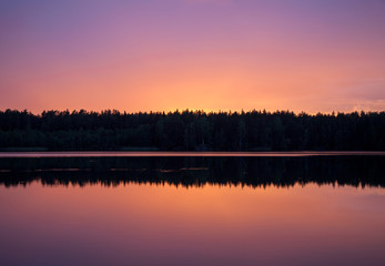 Calm Baltis Lake Sunset in Lithuania