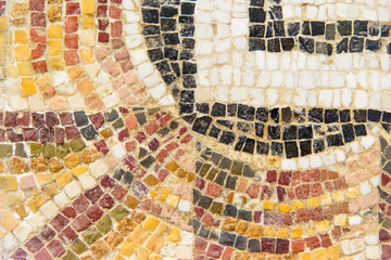 mosaic close-up in brown yellow colors