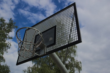 Basketball basket on a playground
